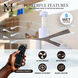 Atlas Molly 56 inch Gloss White with Old Oak Tone Blades Ceiling Fan
